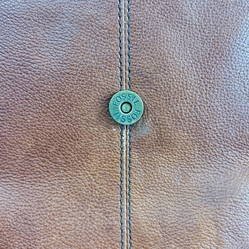 Fossil Claire Brandy Brown Leather Backpack Adjustable Straps - Picture 13 of 14